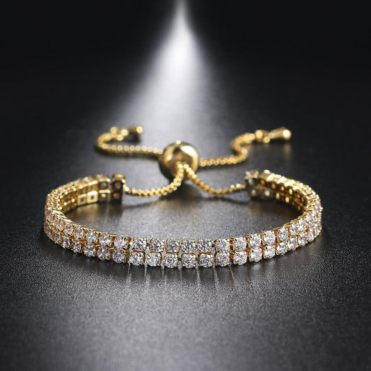 Women's Row Full Zircon Diamond Adjustable Tennis Bracelets