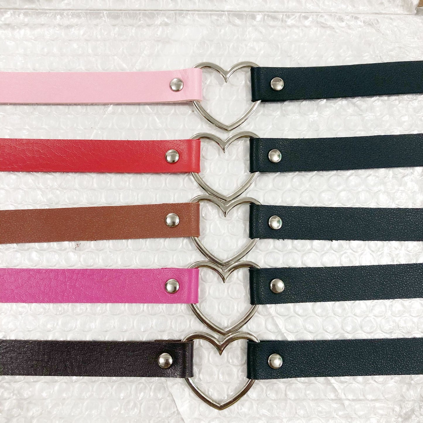 Leather Two-tone Heart Love Fashion Neck Necklaces