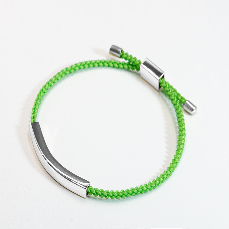 Steel Engraved Hollow Tube Couple Adjustable Inspirational Bracelets