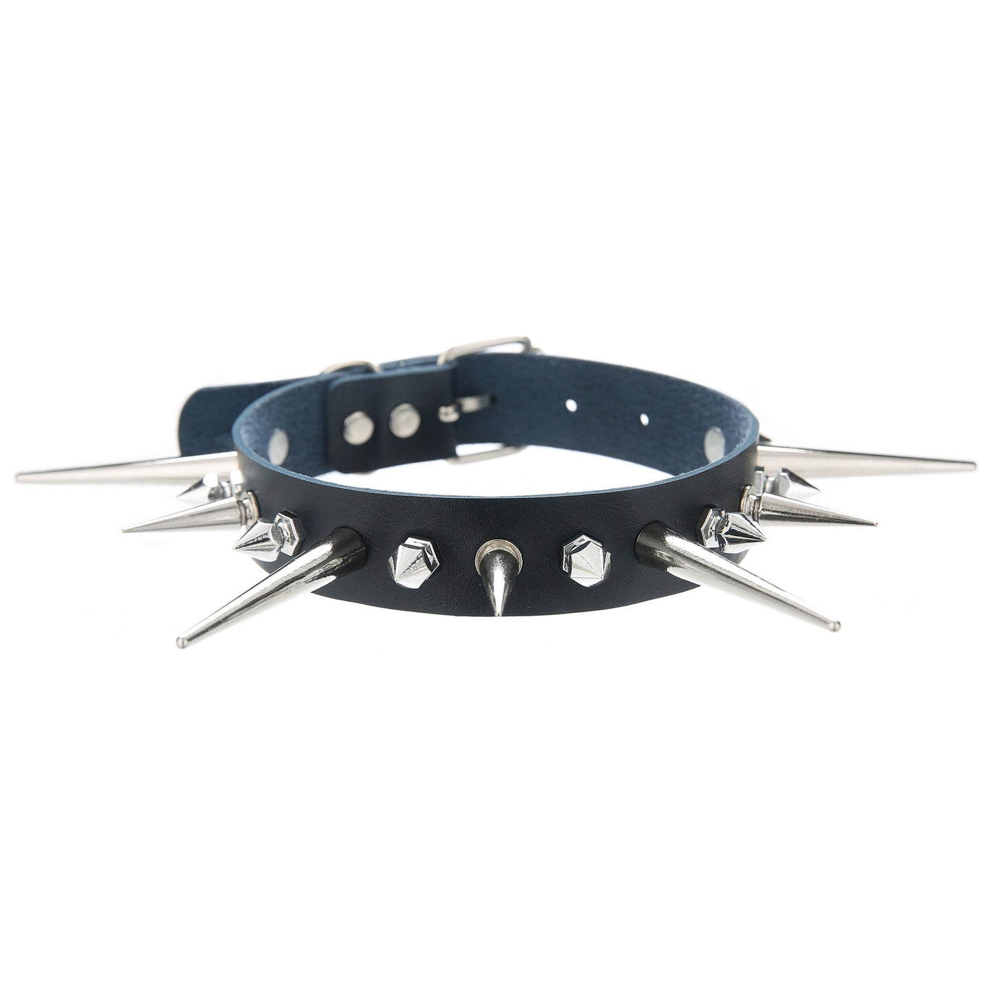 Punk Gothic Long Short Rivet Spike Collar