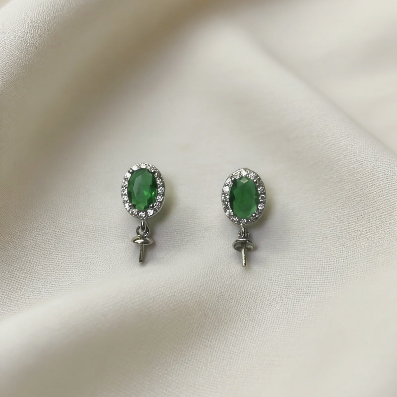 Women's Needle Aquamarine Pearl Special Interest Light Luxury Stud Earrings