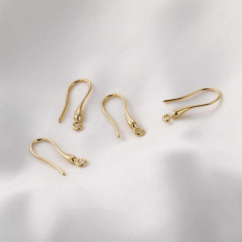 Plated Real Gold Color Retaining Retro Long Water Drops Ear Hook