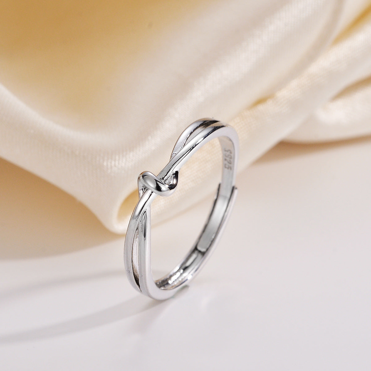Knotted Female Niche Design Adjustable Mouth Simple Temperament Ring