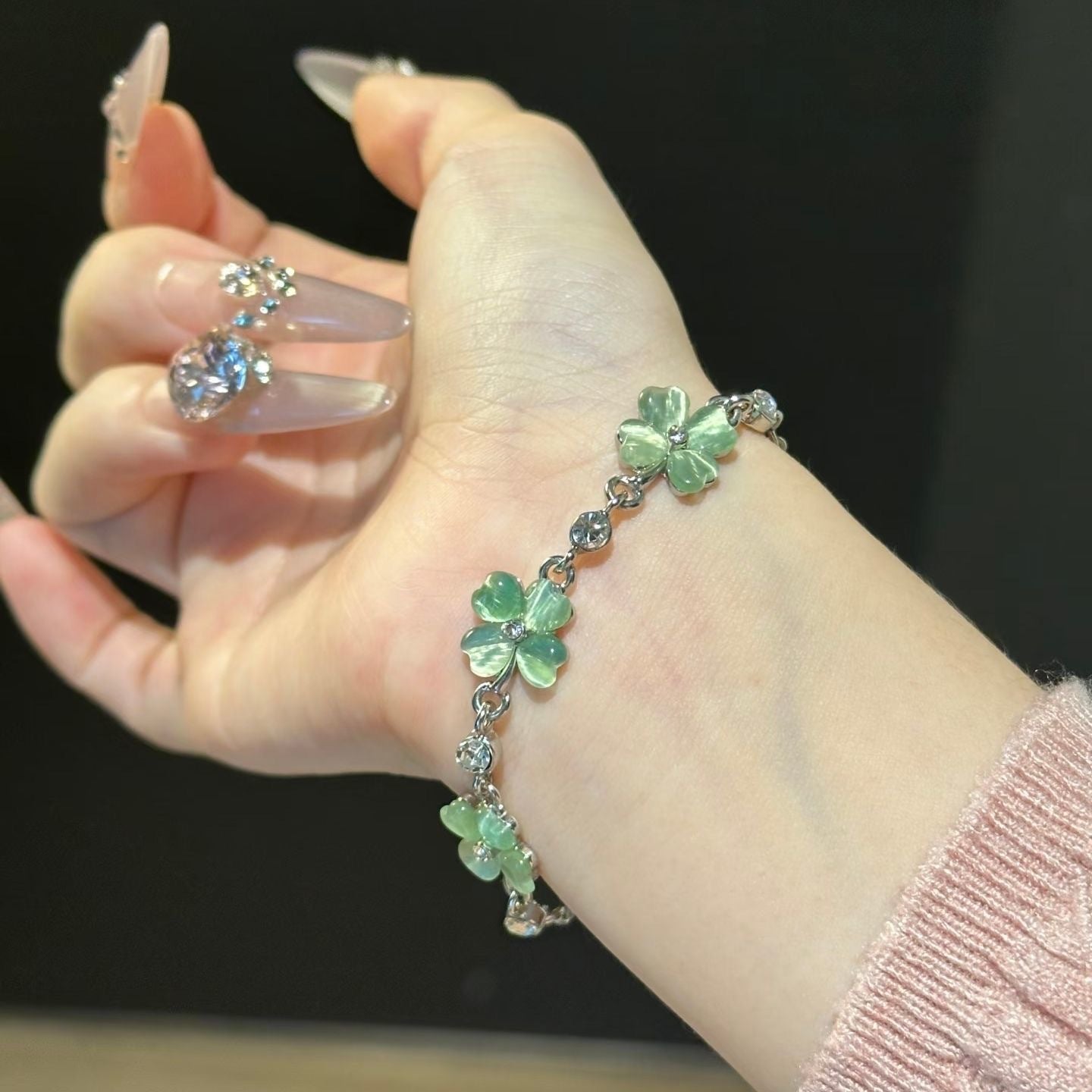 Summer Mori Style Fresh Clover Female Light Luxury Minority Design Bracelets