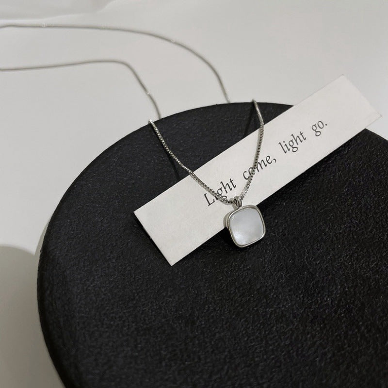 Women's Shell Sterling Clavicle Chain Elegant Box Simple Style Korean Necklace