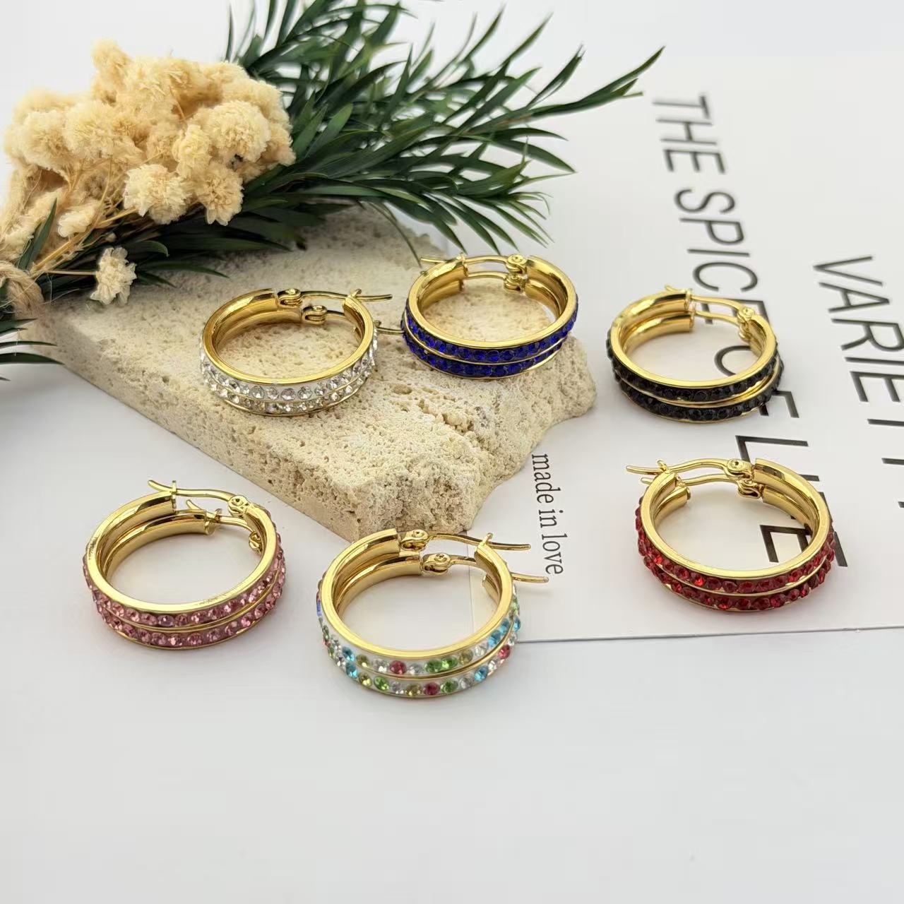 Women's Luxury Refined Rhinestone Full Diamond Big Hoop Fashion Earrings