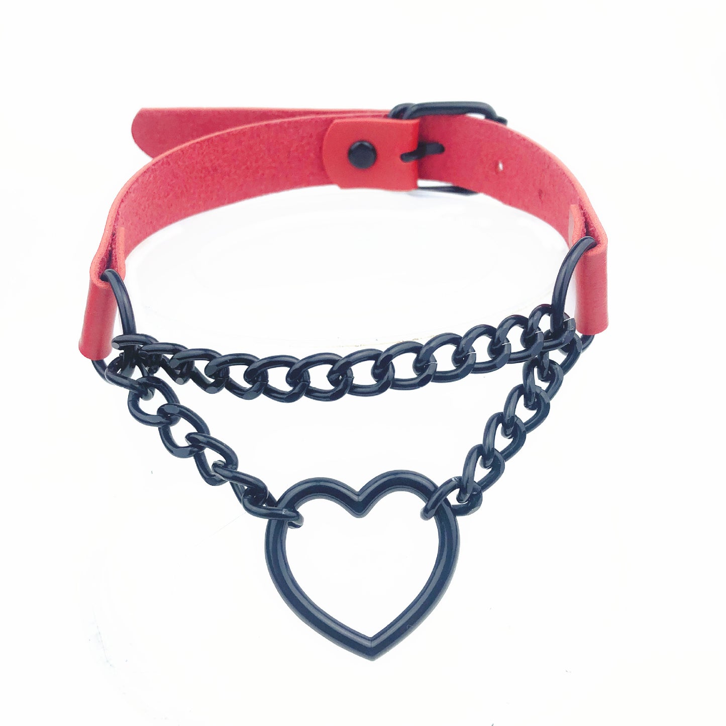 Heart Shaped Black Chain Neckband Fashion Collar