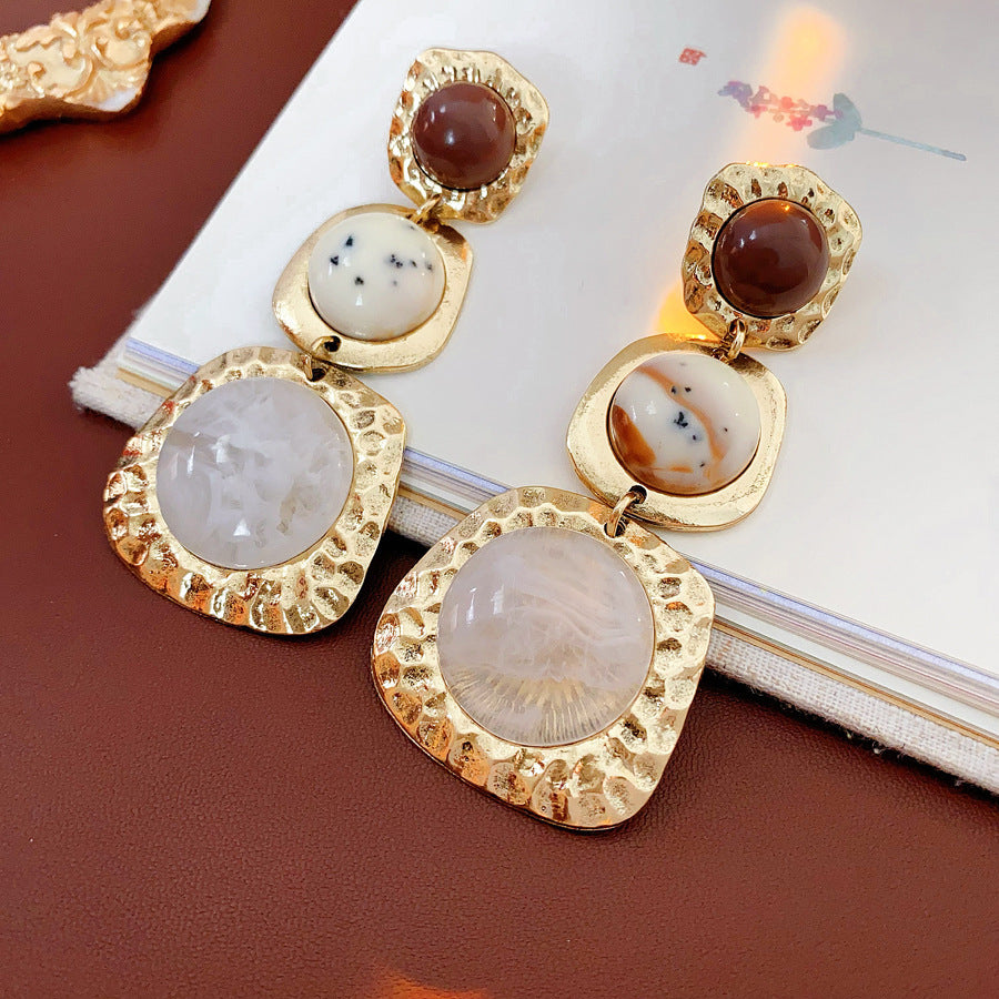 Style Turquoise Blue Diamond Flower Ear Light Luxury Minority Clavicle Necklaces