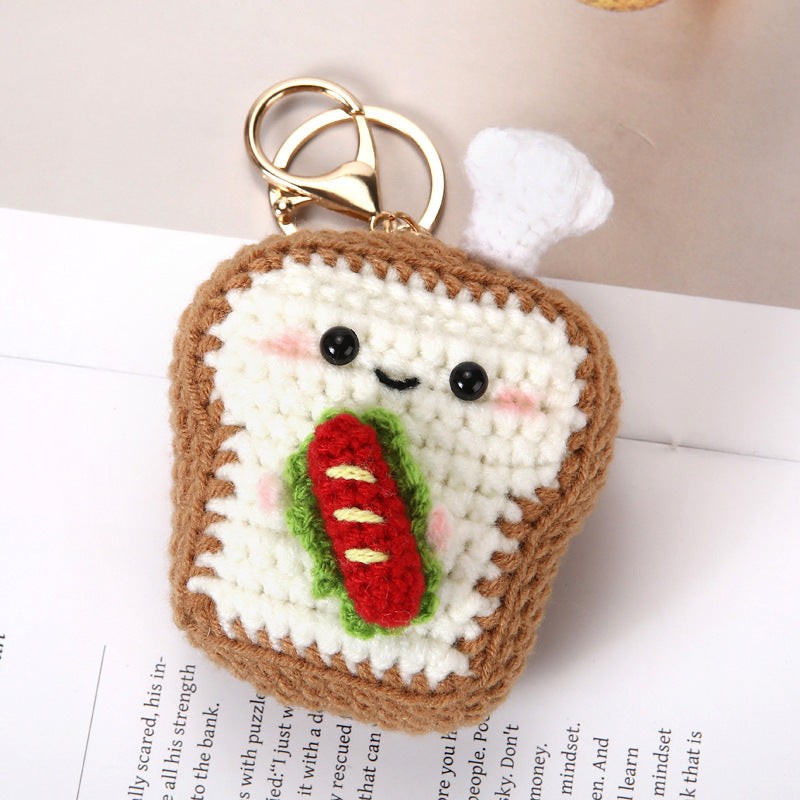 Finished Woven Series Toys Croissant Toast Hanging Ornaments