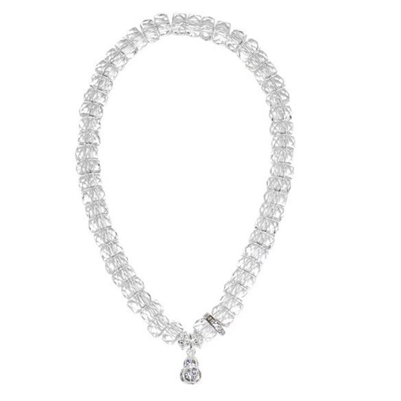Women's Natural Net Body Flash White Crystal Gourd Bracelet