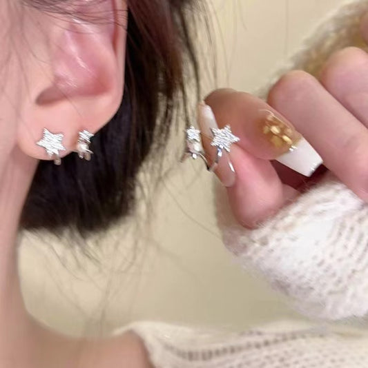 Women's Fashion Pearl Star Zircon For Design High-grade Light Earrings