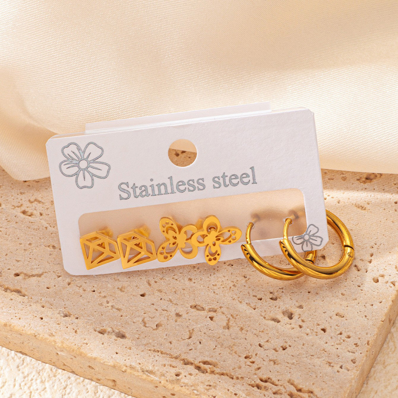 Titanium Steel Ear Exquisite Small Gold-plated Earrings