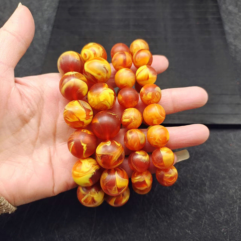 Women's & Men's Mobile Perfume Ambergris Amber Round Beads Aroma Buddha Bracelet