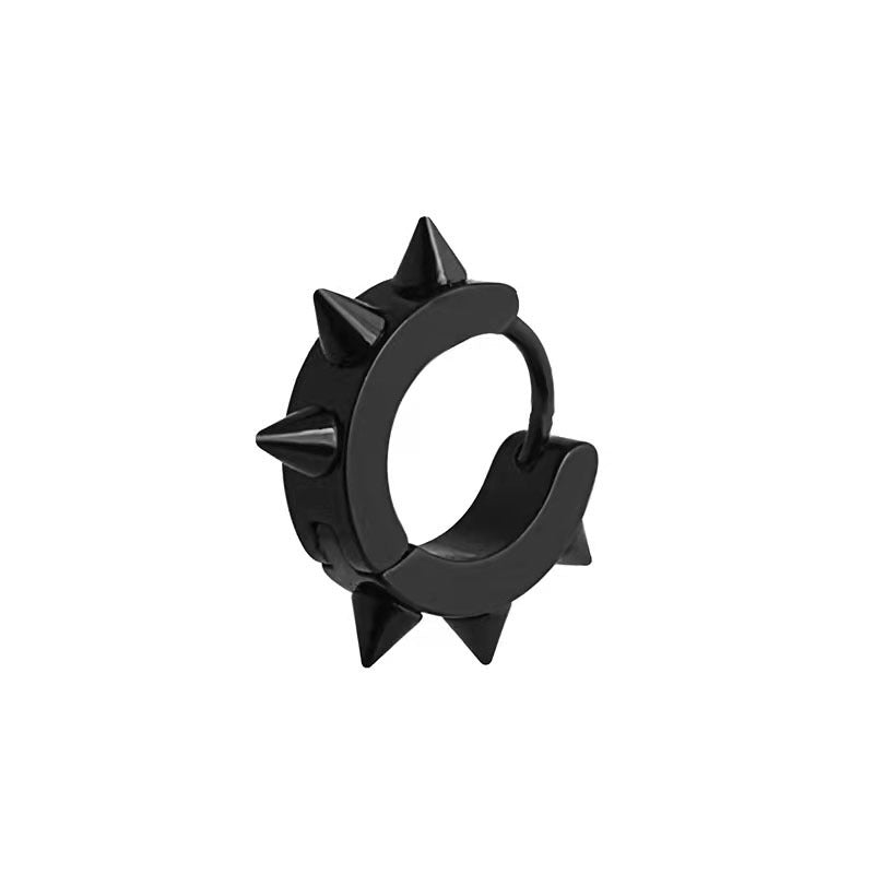 Steel Pointed Cone Ear Clip Fashion Six Earrings
