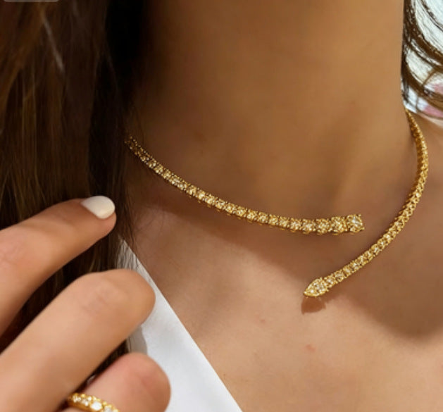 Women's Diamond Open High-grade Party Fashion Alloy Collar