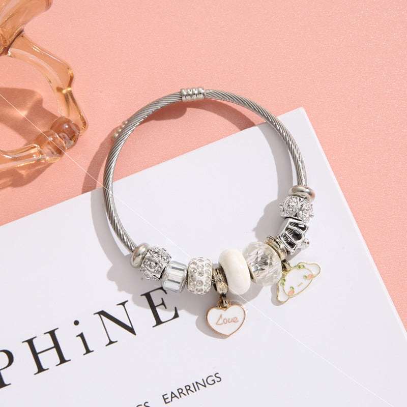 Korean Stainless Steel Beaded For Best Friend Cartoon My Bracelets