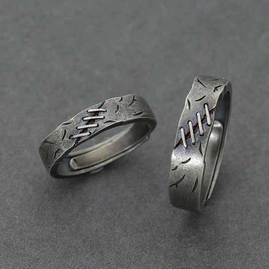 Song Scar Vintage Couple Sier Plated Rings