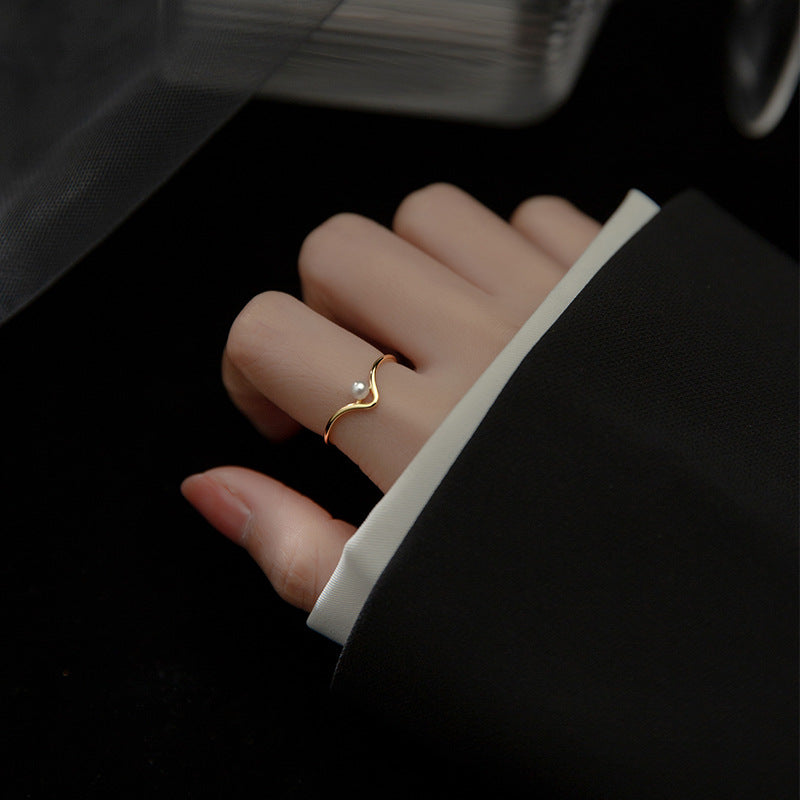 Women's Love Lodge Sier Version Simple Single Rings