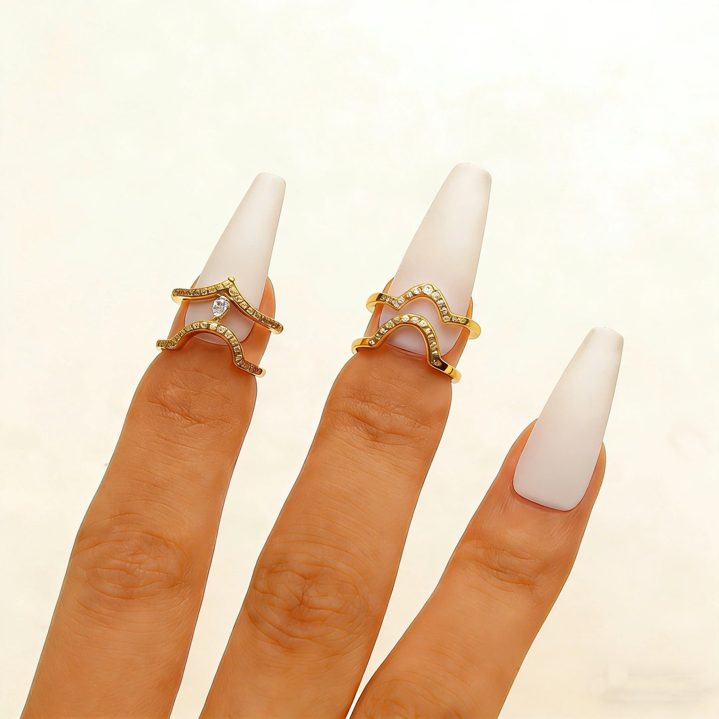 Geometric Trend Open Nail Female Design Exquisite Refined Ring