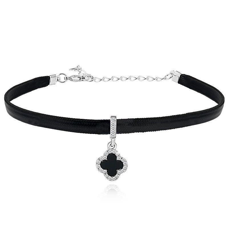Clavicle Chain Female Neckband Crystal Round Temperament Collar
