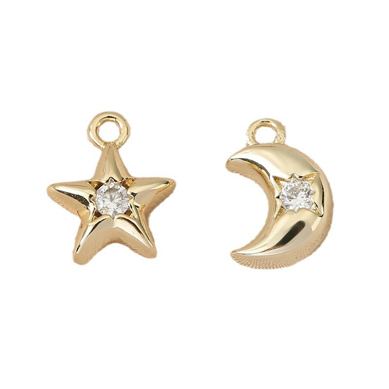 Slouchy Color Star Moon Copper Zircon Jewelry Accessories