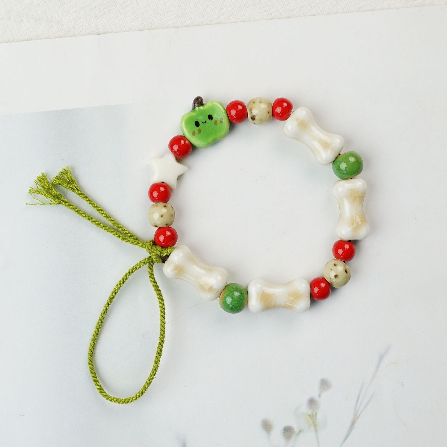 Safe Christmas Ceramic Apple Paradise Couple Bracelets