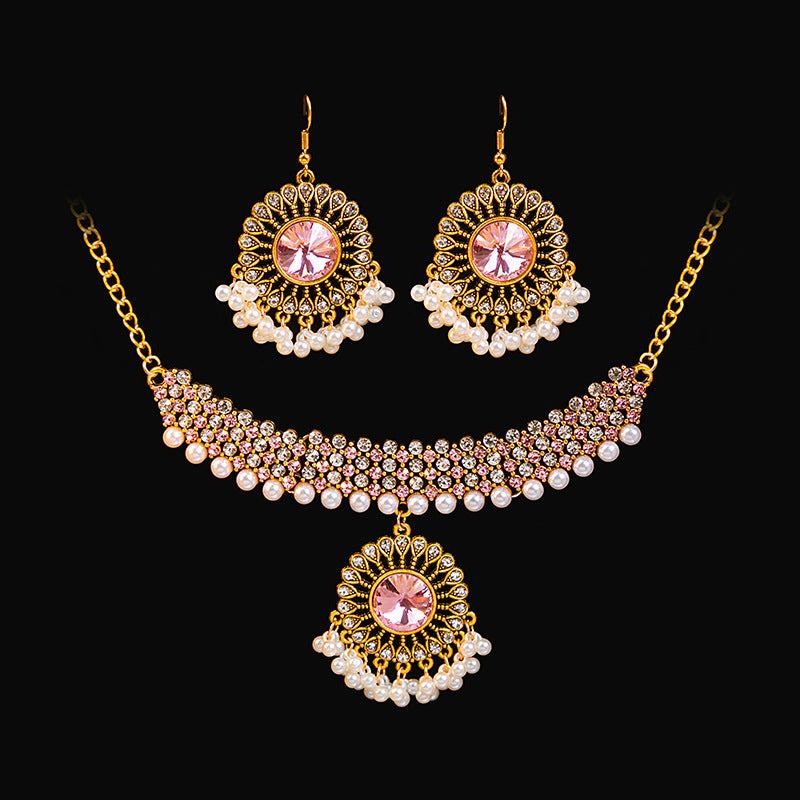 Women's Suite Retro Court French Pearl Water Jewelry Set