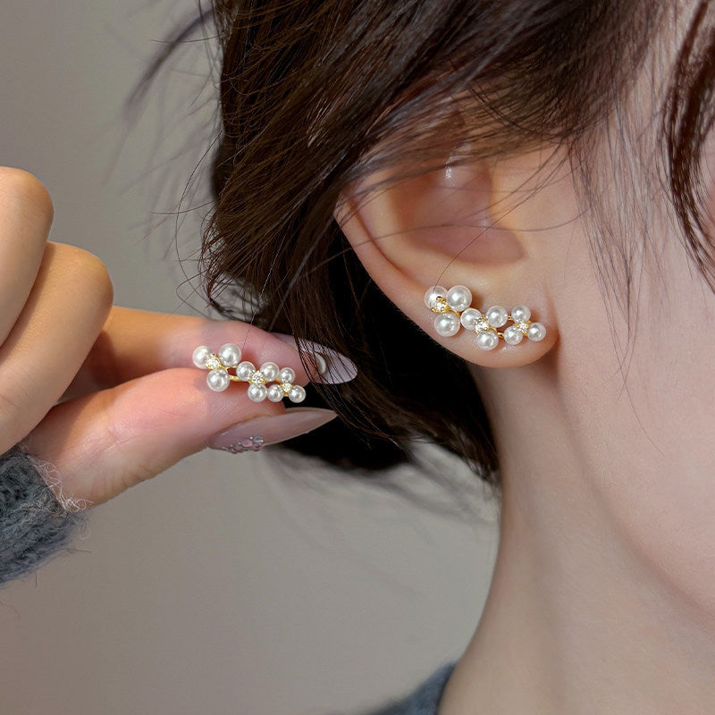Luxury Small Grape Pearl Female Niche Rings