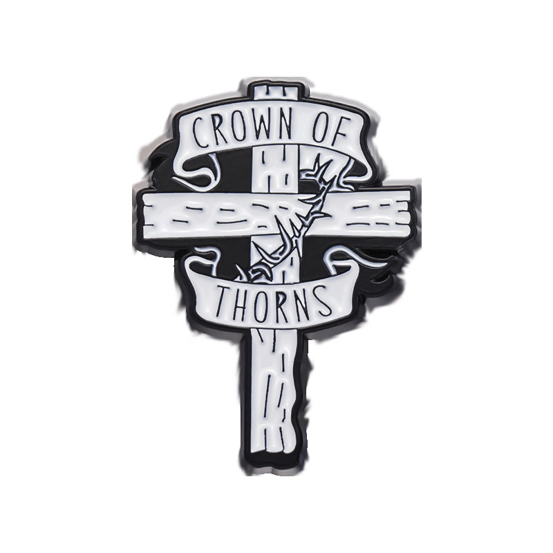Cross Creative Pattern Hot Black White Brooches