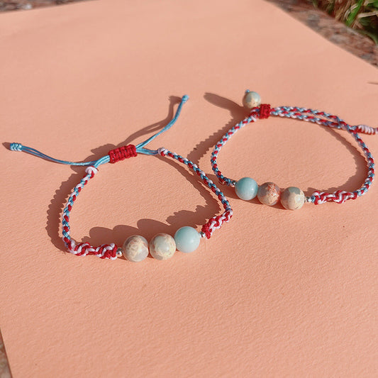 Women's Hand-woven Stone Carrying Strap Adjustable Ethnic Chinese Gift Bracelets