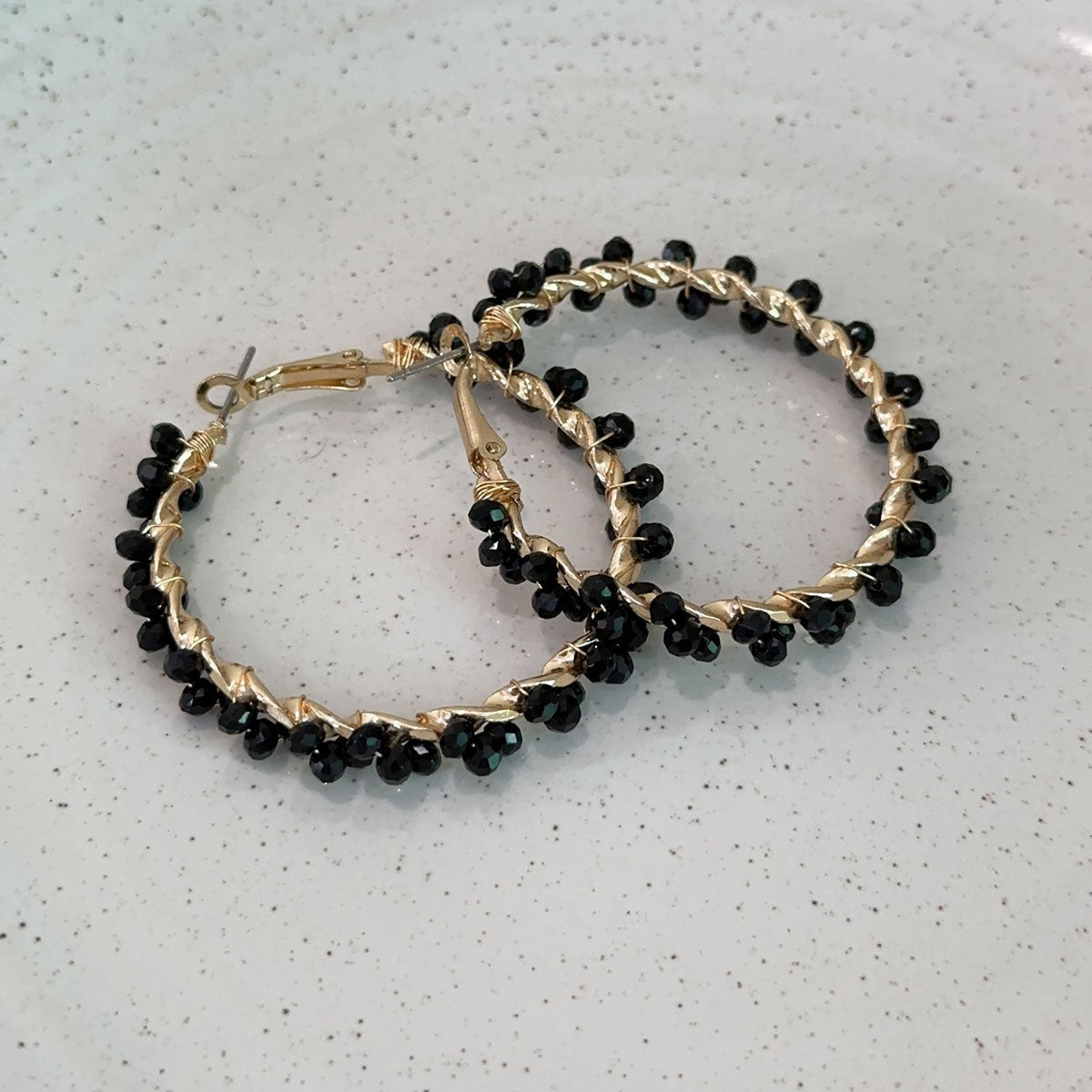 Drop-shaped Handmade Woven Crystal Beaded Bohemian Earrings
