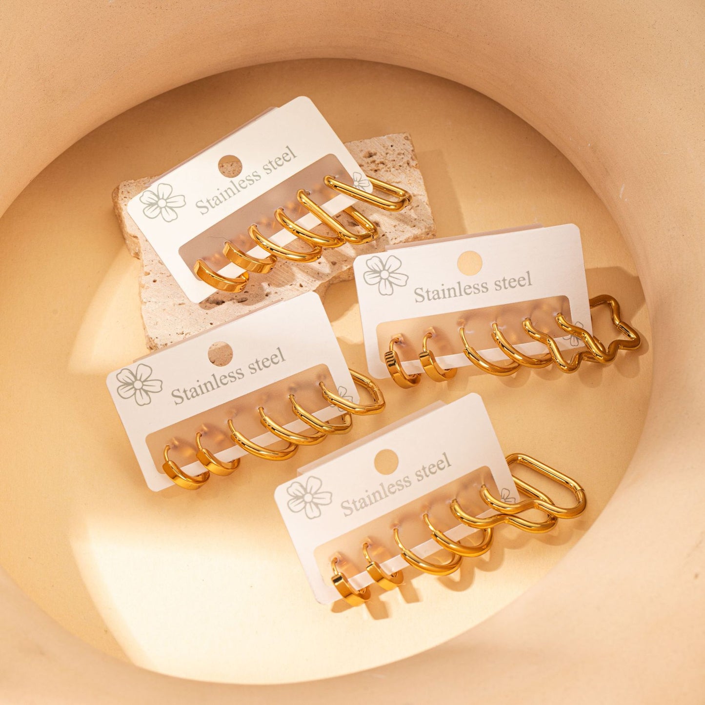 Titanium Steel Ear Exquisite Small Gold-plated Earrings