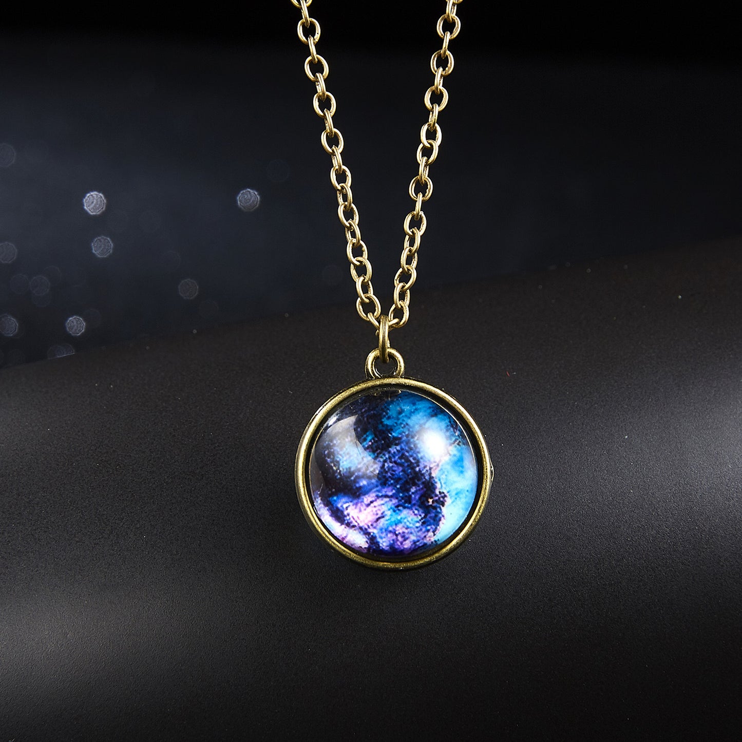 Galaxy Nebula Universe Luminous Double-sided Glass Necklaces