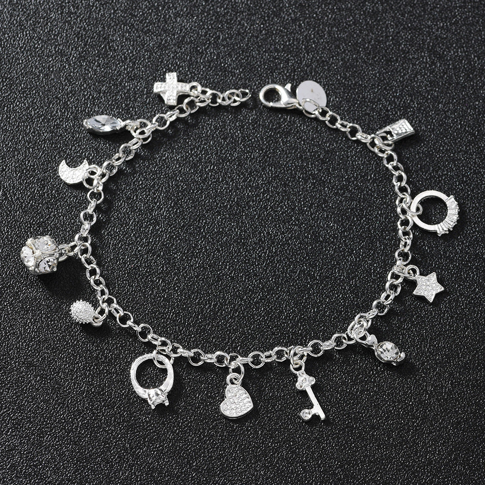 Creative Attractive Women's Sier Fashion Thirteen Bracelet