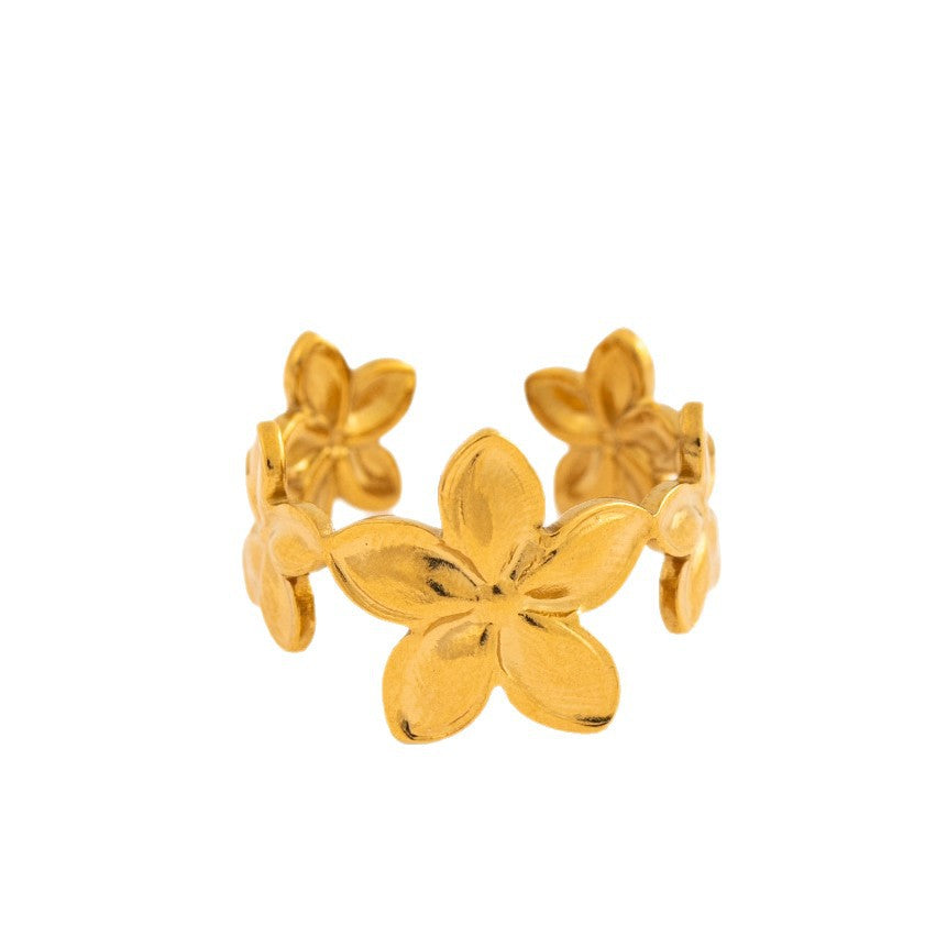 Steel Open Camellia Titanium No Fading Female Oil Bracelets