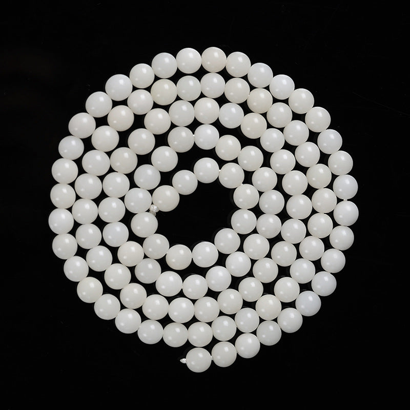 Natural White Jade Bodhi Buddha Beads Pcs Bracelet