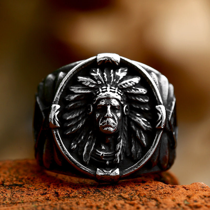 Men's Stainless Steel Hip Hop Retro Titanium Ring