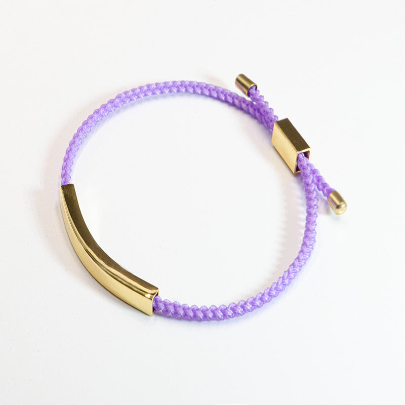 Steel Engraved Hollow Tube Couple Adjustable Inspirational Bracelets