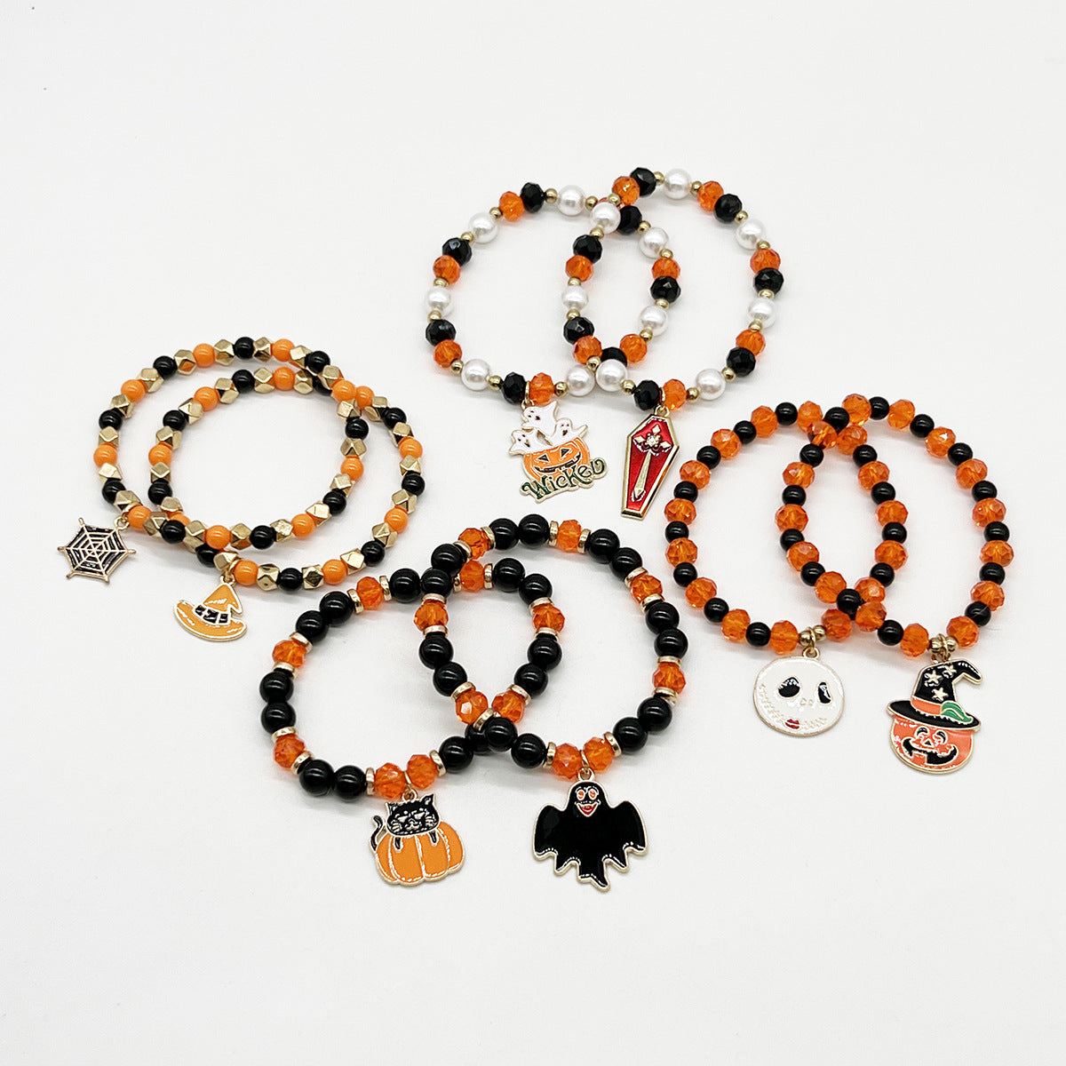 Black Red Orange Suit Spider Pumpkin Bracelets