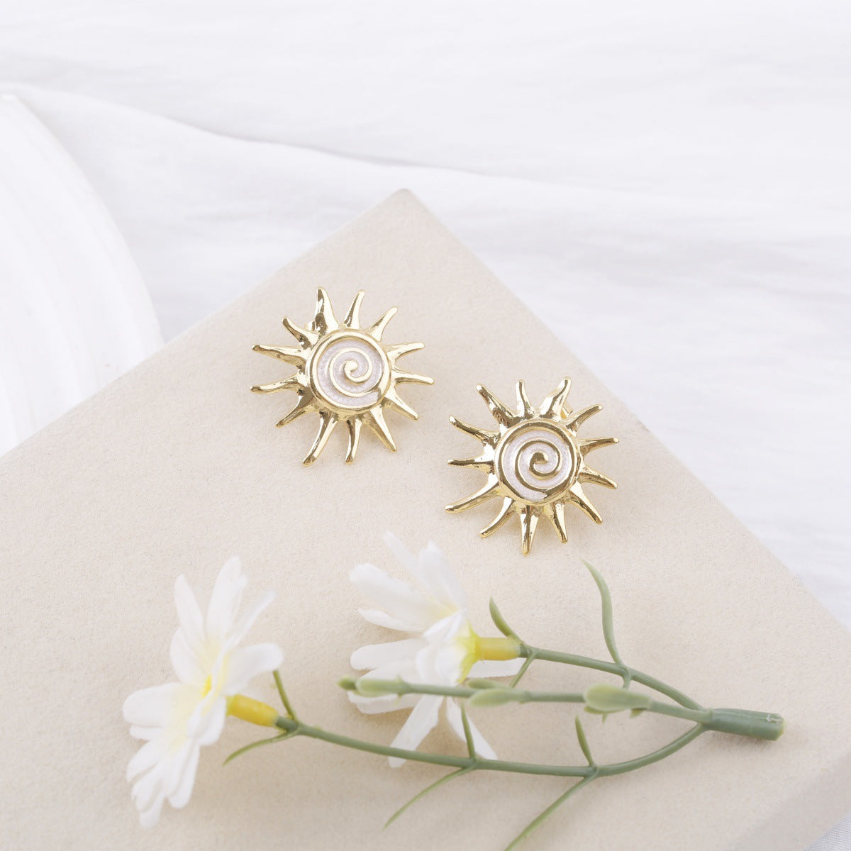 Fresh Sweet Style Apollo Stainless Steel Stud Earrings