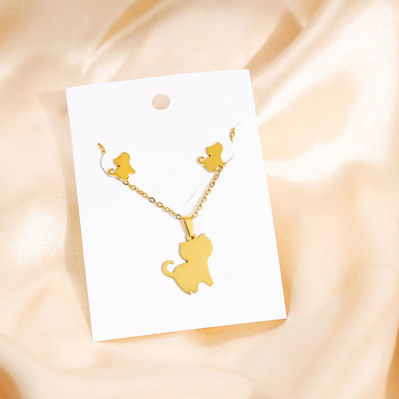 Stainless Steel Design Fashion Suit Metal Style Geometric Heart Necklaces