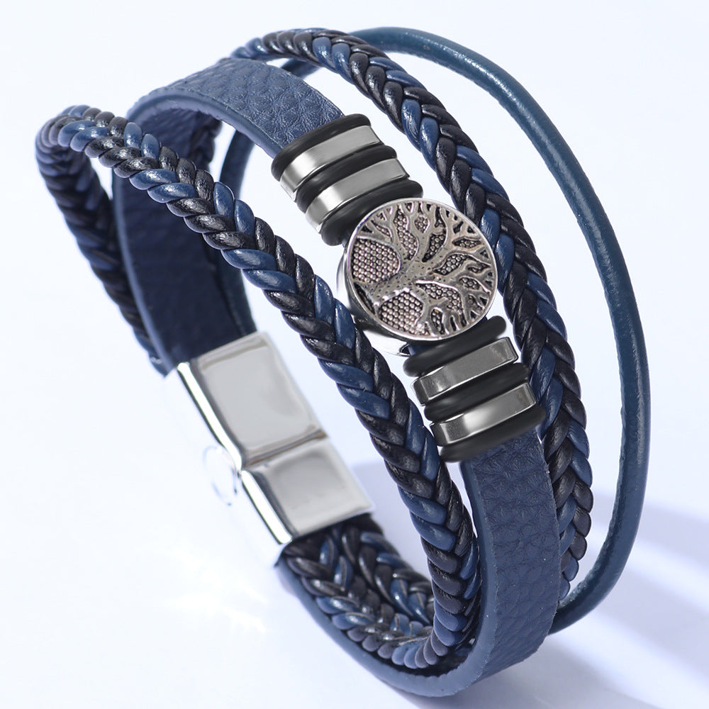 Leather Personality Versatile Woven Lucky Tree Bracelets