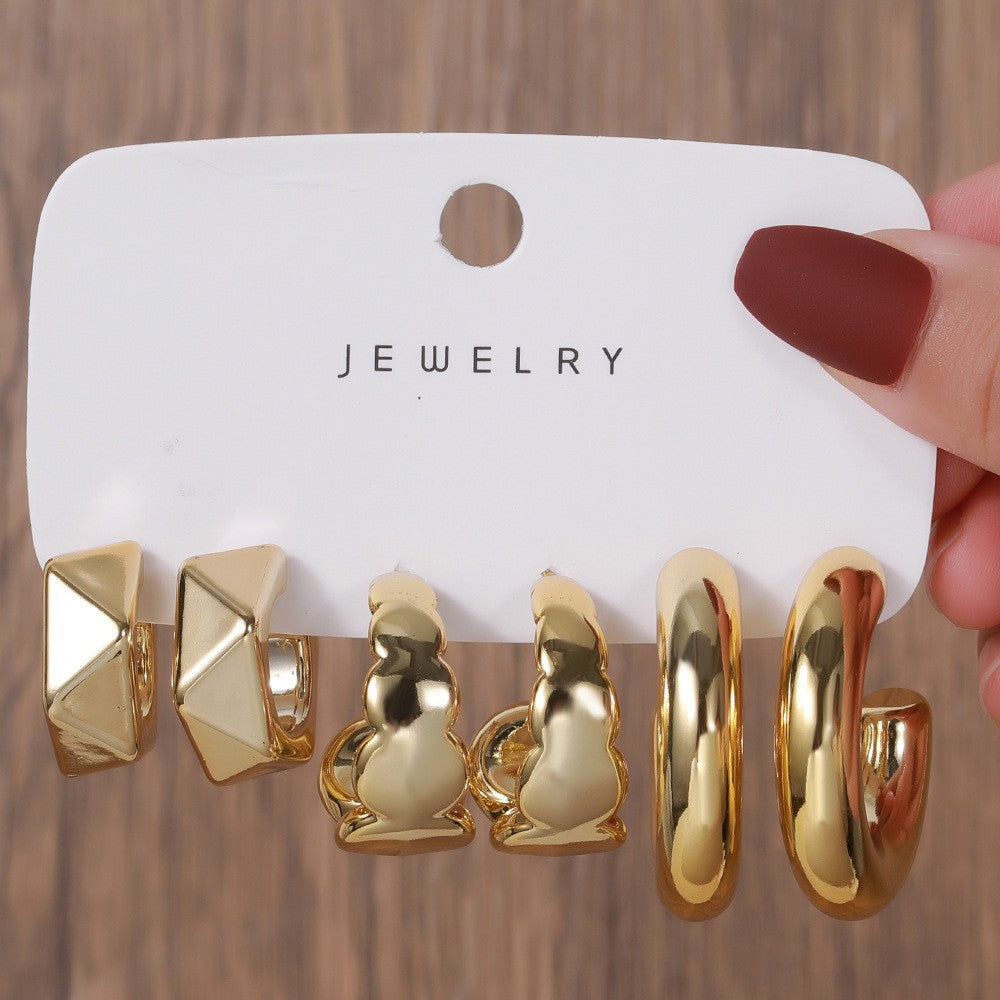 Women's Gold Resin Personalized Simple Ear High-grade Earrings