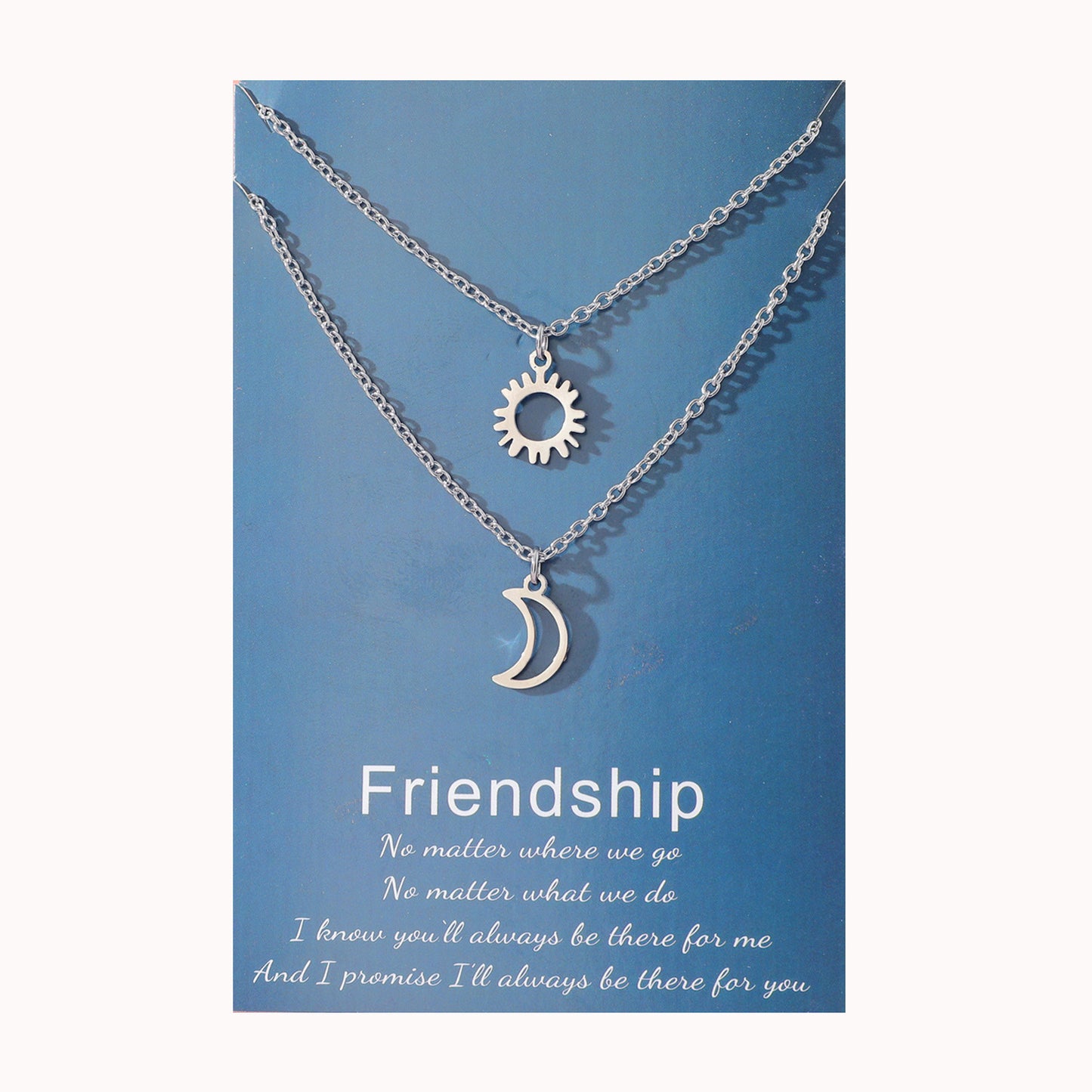 Women's & Men's Friendship Suit Creative Stainless Steel Sun Moon Star Necklaces