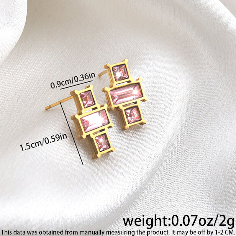 High-grade Fashionable Versatile Micro Diamond Butterfly Earrings