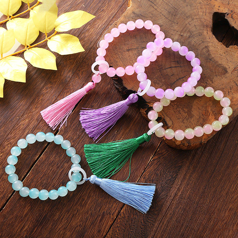 Tassel Gradient Color Beaded Female Girlfriends Bead Playing Chinese Style Bracelets