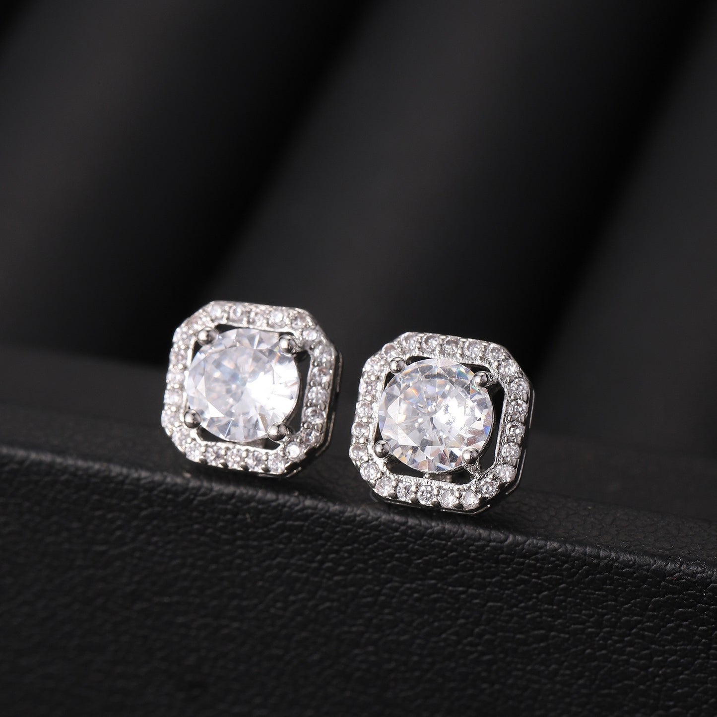 Women's Live Affordable Luxury Fashion Zircon Square Bag Rings