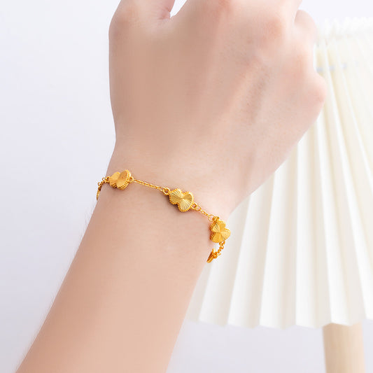 Laser Jewelry Gourd Butterfly Graceful Placer Gold Female Bracelets
