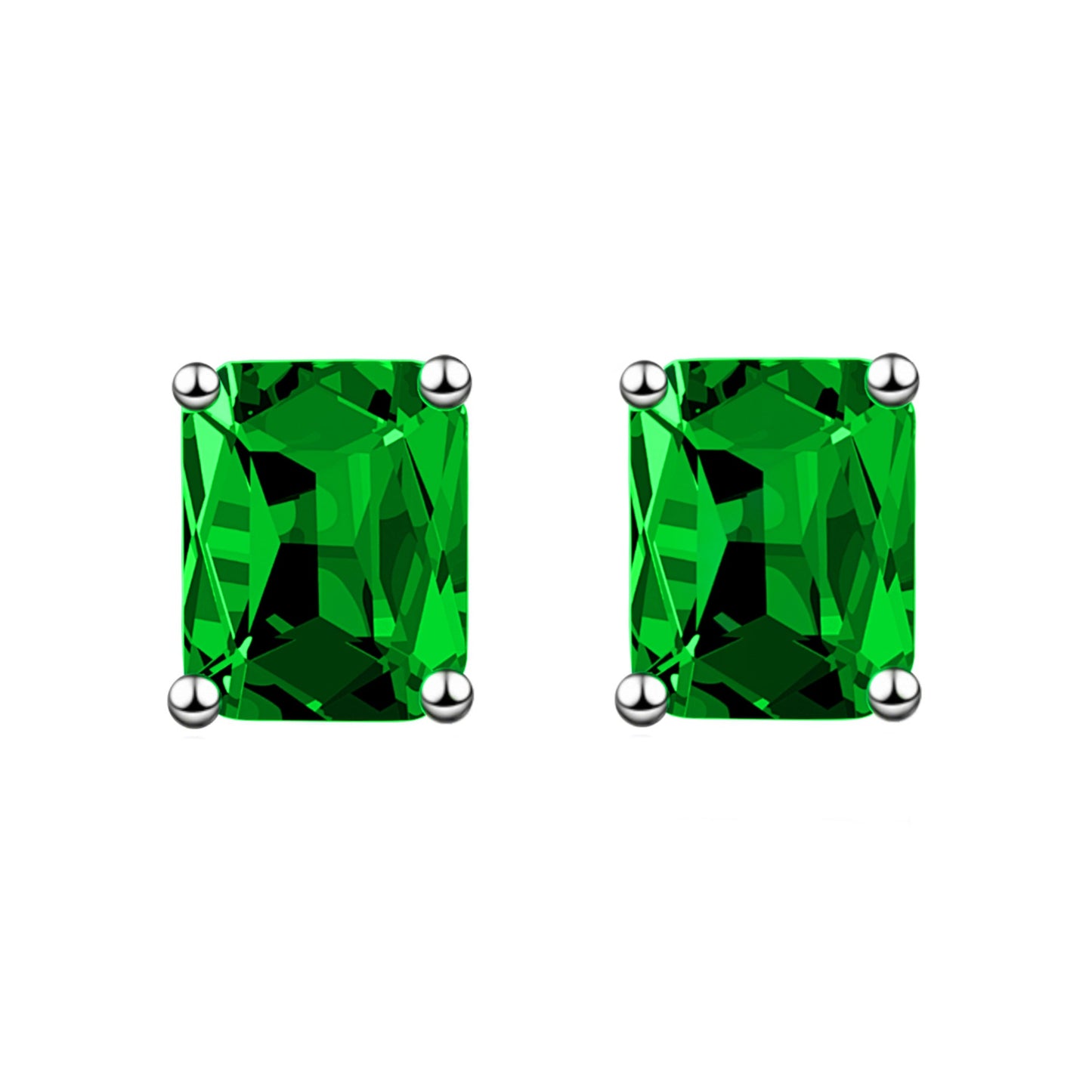 Fashion Rectangular Emerald Rose Gold Plated Rings
