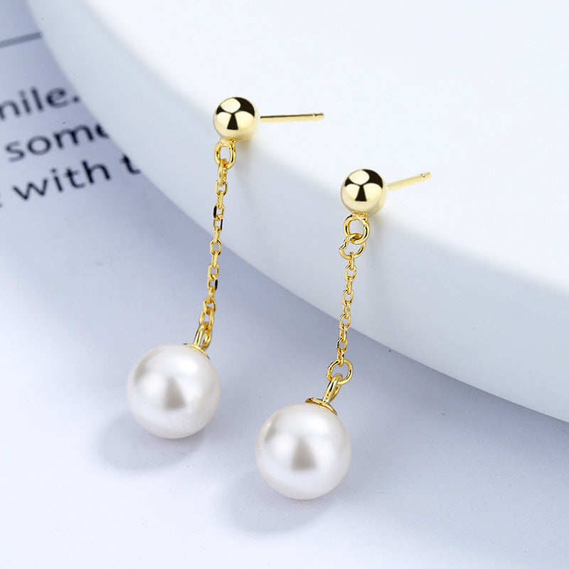 Women's Pearl Tassel Simple Mid-length Fairy Fashion Earrings